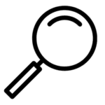 Simple magnifying glass icon.