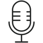 Stylised microphone illustration in black