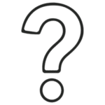 Black outline of a question mark